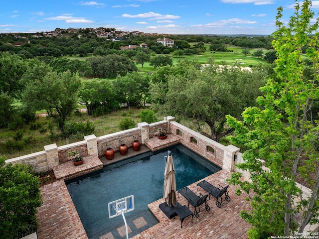 52 Oakland Hls, Boerne, TX 78006 - swimming pool featuring a patio and golf course view