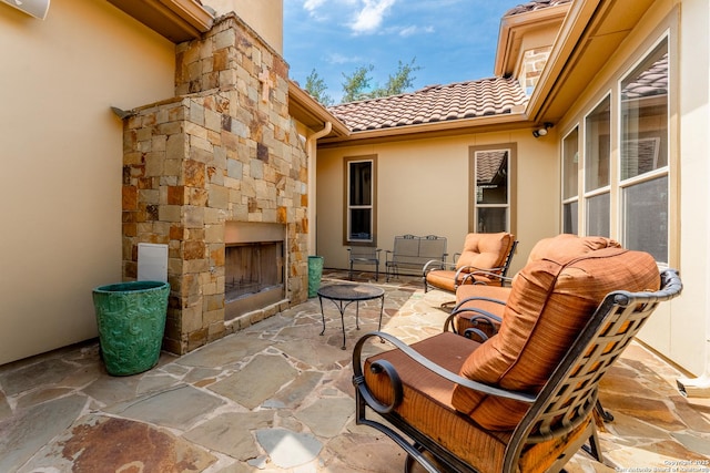 135 Penns Way, Shavano Park, TX 78231 - view of patio featuring an outdoor living space with a fireplace