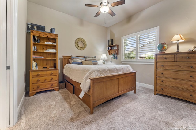 135 Penns Way, Shavano Park, TX 78231 - bedroom featuring light carpet, baseboards, and ceiling fan