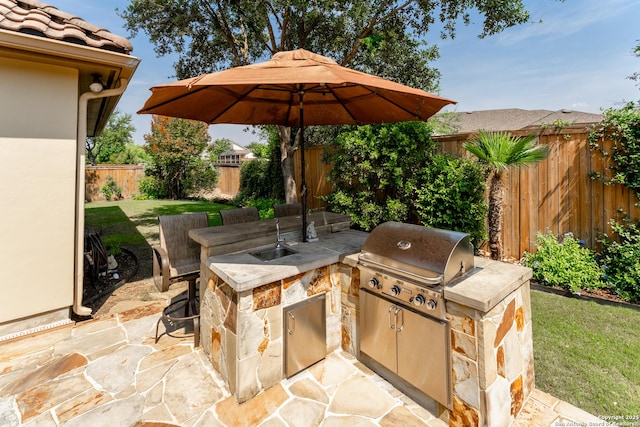 135 Penns Way, Shavano Park, TX 78231 - view of patio featuring area for grilling, exterior kitchen, and exterior bar