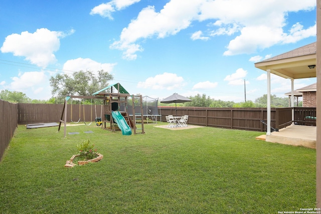 12890 Limestone Way, San Antonio, TX 78253 - view of yard with a playground and a patio