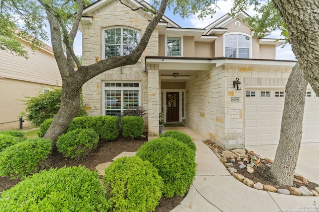26019 Meadowlark Bay, San Antonio, TX 78260 - view of front of property featuring stone siding and stucco siding