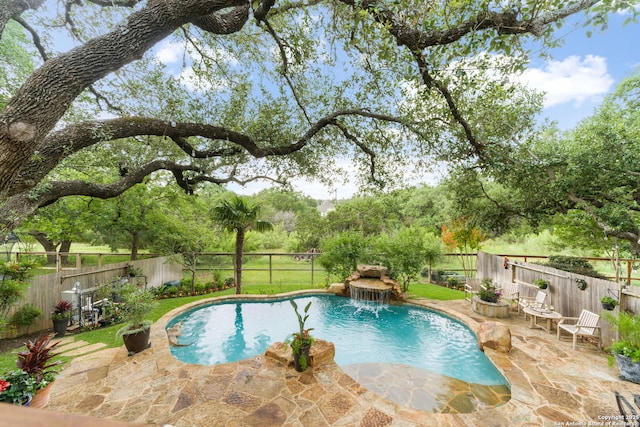 26019 Meadowlark Bay, San Antonio, TX 78260 - view of swimming pool with a fenced backyard and a patio