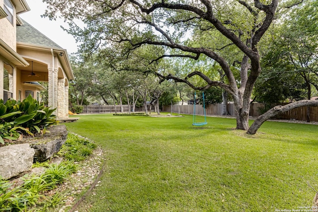 132 Long Bow Rd, Shavano Park, TX 78231 - view of yard with a ceiling fan