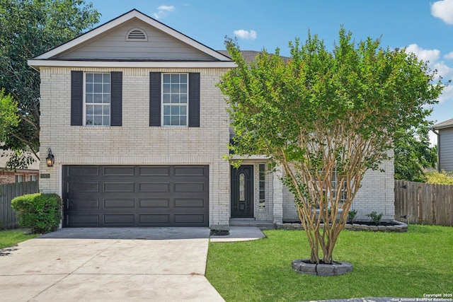 7230 Sunrise Lk, San Antonio, TX 78244 - view of front of property featuring brick siding, driveway, and a garage