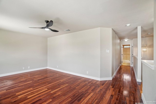 7230 Sunrise Lk, San Antonio, TX 78244 - empty room with hardwood / wood-style flooring, ceiling fan, and baseboards