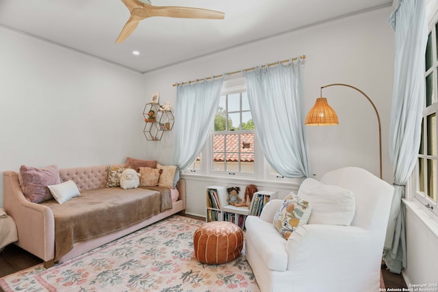 241 W Elsmere, San Antonio, TX 78212 - living area with recessed lighting and ceiling fan