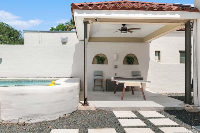 241 W Elsmere, San Antonio, TX 78212 - view of patio / terrace featuring ceiling fan and fence