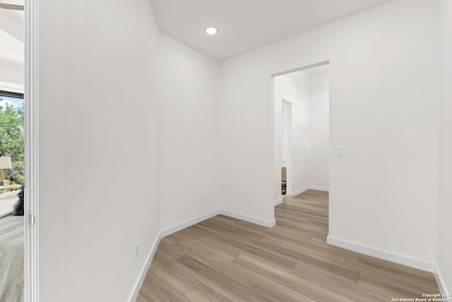 2637 Campestres, Spring Branch, TX 78070 - empty room featuring baseboards, light wood-style floors, and recessed lighting