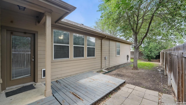 2253 Hidden Mdw, New Braunfels, TX 78130 - wooden deck with a fenced backyard