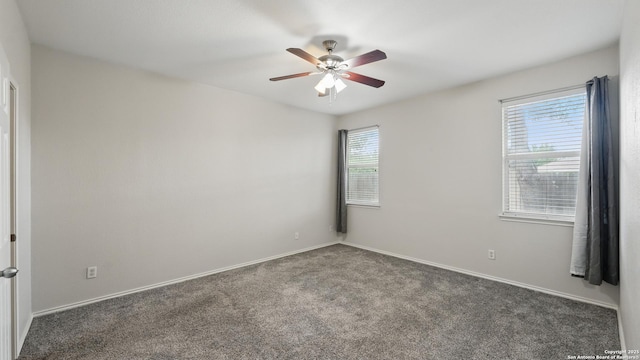 2253 Hidden Mdw, New Braunfels, TX 78130 - unfurnished room featuring a ceiling fan, carpet flooring, and baseboards