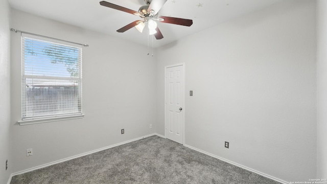2253 Hidden Mdw, New Braunfels, TX 78130 - carpeted spare room featuring ceiling fan and baseboards