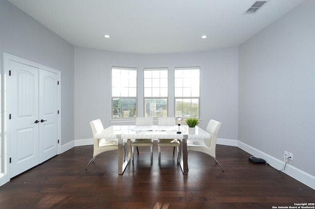 25203 Spider Rock, Boerne, TX 78006 - dining space with baseboards, wood finished floors, and recessed lighting