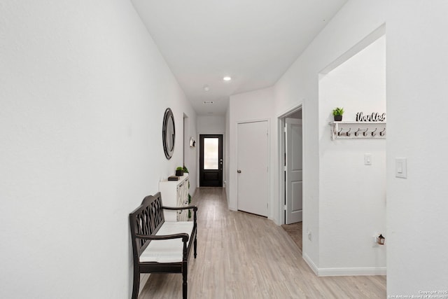 6718 Carlton Crst, San Antonio, TX 78253 - corridor with light wood finished floors, baseboards, and recessed lighting
