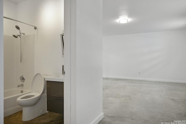 414 Clay Unit 101, & San Antonio, TX 78204 - bathroom featuring concrete floors, shower / bathtub combination, toilet, and vanity