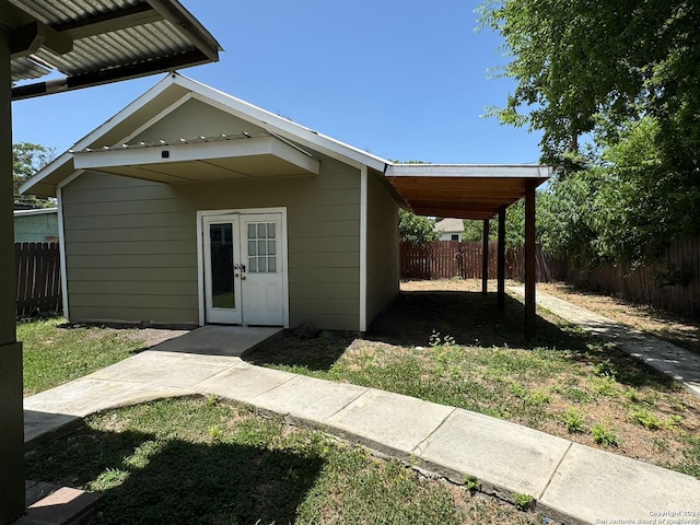 1735 W Hermine Blvd, San Antonio, TX 78201 - doorway to property with fence and french doors