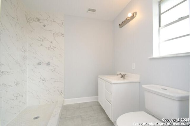 4615 Golf Vw, San Antonio, TX 78223 - full bathroom with plenty of natural light, toilet, a shower stall, and vanity
