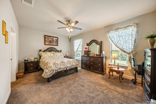 9334 Sundrop, San Antonio, TX 78254 - bedroom featuring carpet, ceiling fan, and baseboards