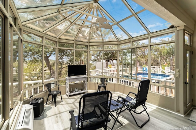 573 Mountain Oaks Dr, Canyon Lake, TX 78133 - sunroom / solarium with ceiling fan