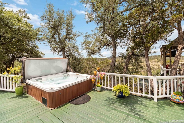 573 Mountain Oaks Dr, Canyon Lake, TX 78133 - deck with a hot tub