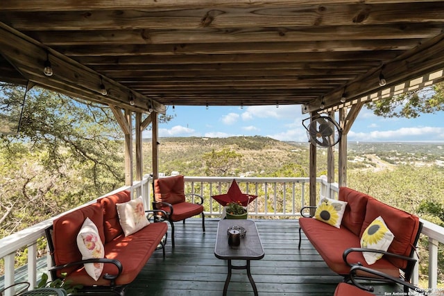 573 Mountain Oaks Dr, Canyon Lake, TX 78133 - deck featuring a mountain view