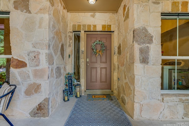 214 Ridge Blf, Cibolo, TX 78108 - view of exterior entry with stone siding