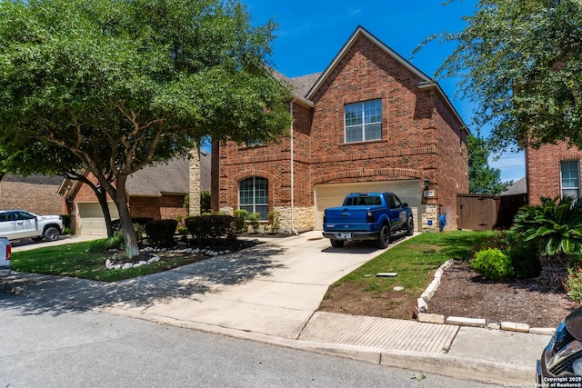 3351 Highline Trl, San Antonio, TX 78261 - view of front of property featuring brick siding, driveway, and an attached garage
