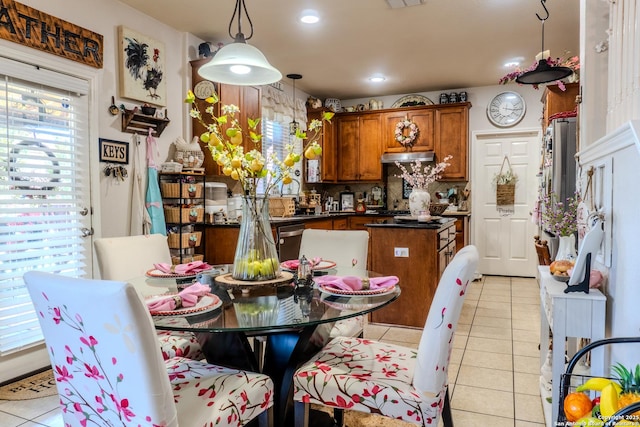 3351 Highline Trl, San Antonio, TX 78261 - dining space featuring light tile patterned floors and recessed lighting