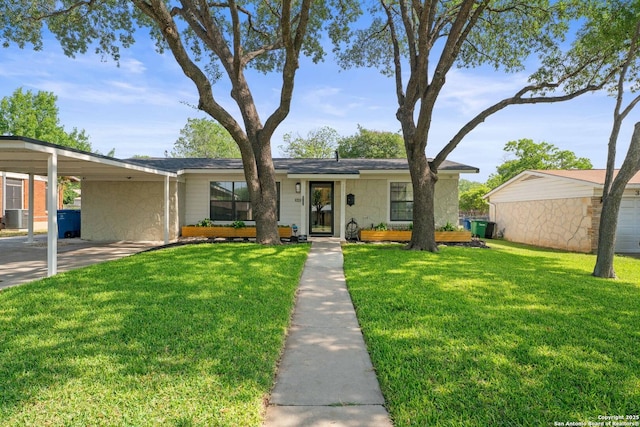 351 Barbara, San Antonio, TX 78216 - view of front facade featuring an attached carport and a front lawn