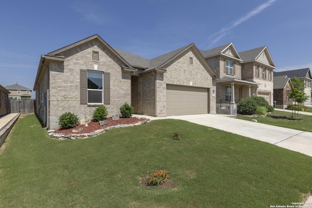 22363 Escalante Run, San Antonio, TX 78261 - view of front facade with brick siding, a garage, and driveway