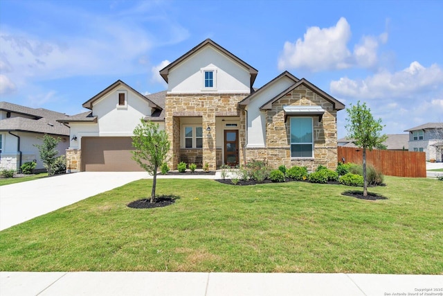 1624 Dirndl, New Braunfels, TX 78132 - view of front of house featuring stone siding, stucco siding, concrete driveway, and a garage