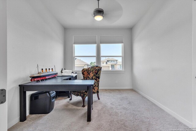 1624 Dirndl, New Braunfels, TX 78132 - office space featuring a ceiling fan, carpet flooring, and baseboards