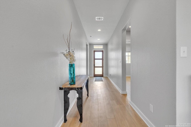1624 Dirndl, New Braunfels, TX 78132 - hall with baseboards, light wood-style floors, and recessed lighting
