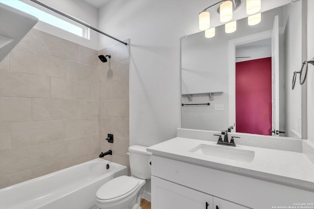 1624 Dirndl, New Braunfels, TX 78132 - bathroom featuring washtub / shower combination, toilet, and vanity