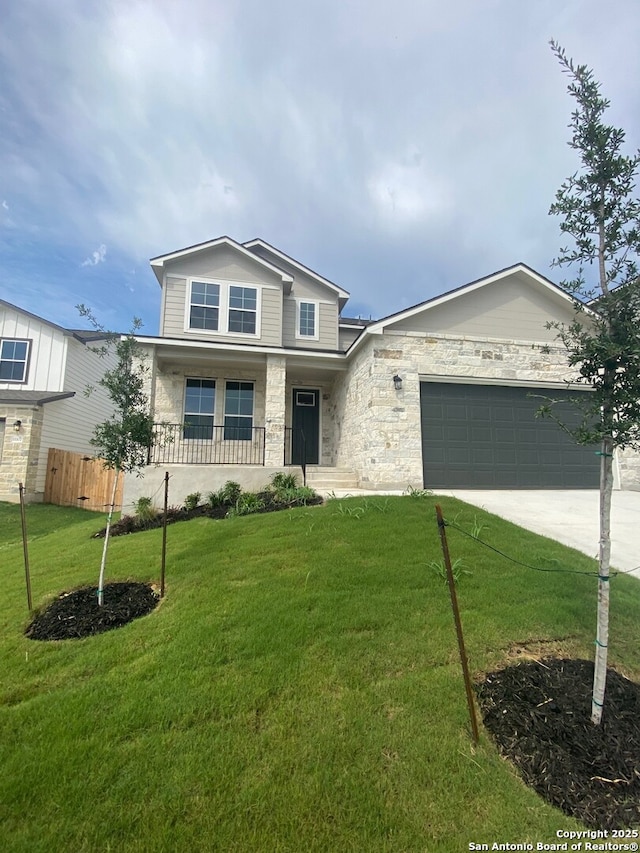 11111 Carlyle Spgs, Live Oak, TX 78233 - view of front of home featuring driveway, a garage, and stone siding
