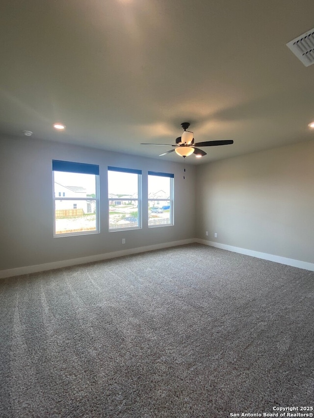 11111 Carlyle Spgs, Live Oak, TX 78233 - carpeted spare room with baseboards, recessed lighting, and ceiling fan