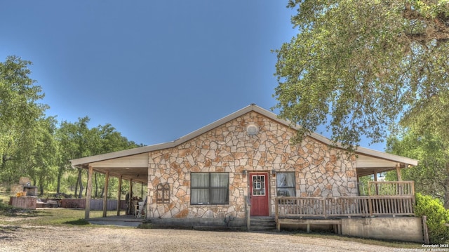 121 David Rankin Rd, Leakey, TX 78873 - view of front of house with stone siding and covered porch