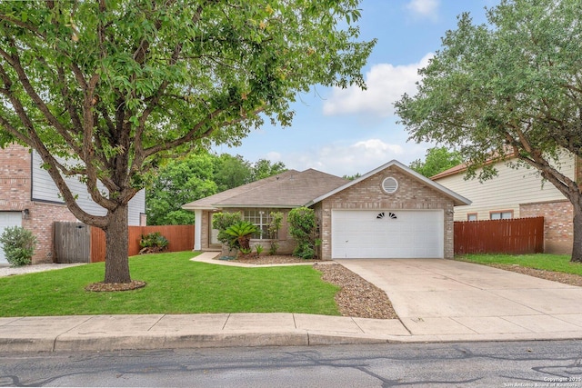 15515 Spring Smt, San Antonio, TX 78247 - ranch-style house with brick siding, a garage, and driveway