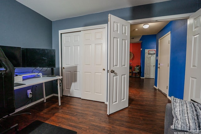 10715 Palomino, San Antonio, TX 78254 - office area with dark wood finished floors