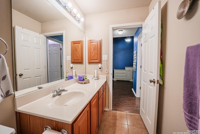 10715 Palomino, San Antonio, TX 78254 - bathroom featuring tile patterned floors, vanity, and baseboards