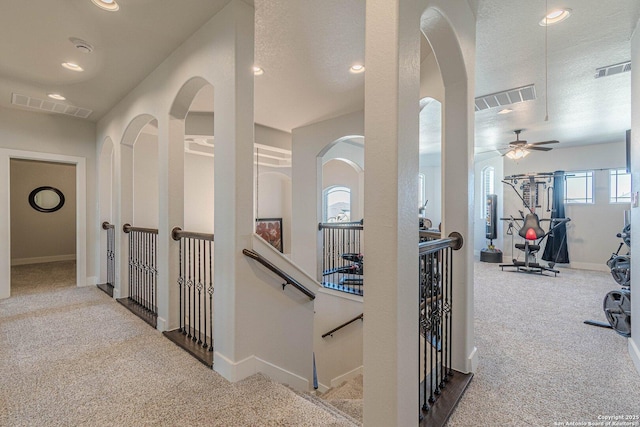 2564 Ayers, Seguin, TX 78155 - corridor featuring carpet, an upstairs landing, recessed lighting, and baseboards