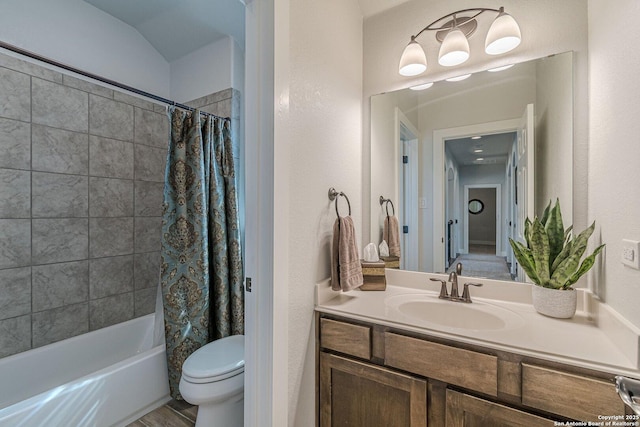 2564 Ayers, Seguin, TX 78155 - full bathroom with toilet, vanity, and shower / bath combo