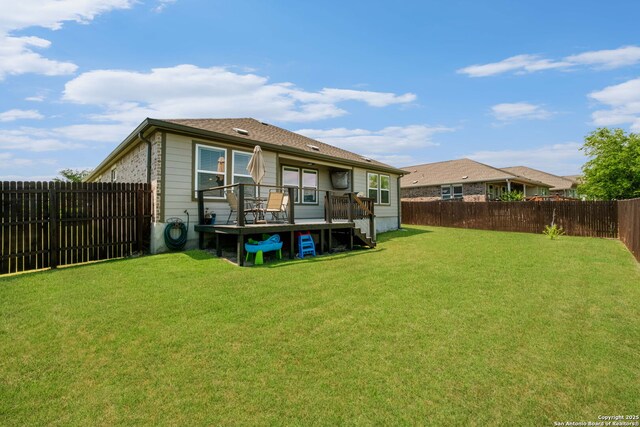 6038 Ballast Trl, New Braunfels, TX 78132 - back of house featuring a wooden deck