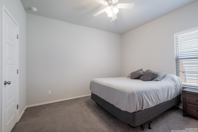 7731 Chatham, San Antonio, TX 78218 - carpeted bedroom featuring baseboards and ceiling fan