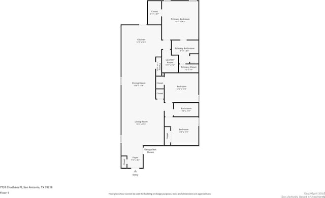 7731 Chatham, San Antonio, TX 78218 - floor plan / room layout