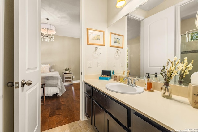 28914 Gracies Sky, San Antonio, TX 78260 - bathroom with vanity and wood finished floors