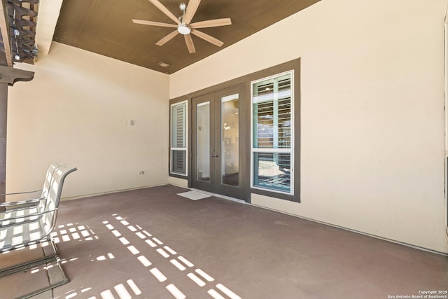 28914 Gracies Sky, San Antonio, TX 78260 - view of patio / terrace with french doors and a ceiling fan