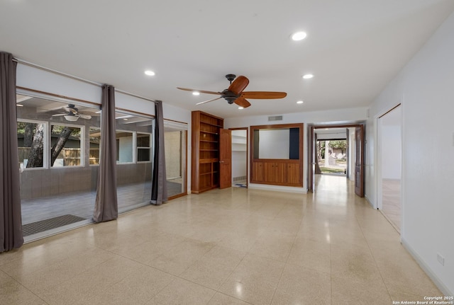 226 Carolwood Dr, Castle Hills, TX 78213 - unfurnished room featuring ceiling fan, recessed lighting, and baseboards