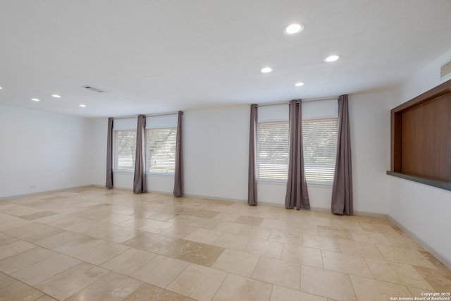 226 Carolwood Dr, Castle Hills, TX 78213 - unfurnished room with recessed lighting, light tile patterned floors, and baseboards