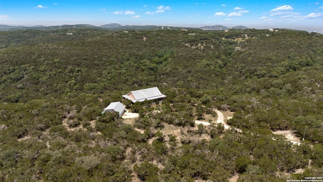 388 Oak, Pipe Creek, TX 78063 - view of property location with a forest and a mountainous background